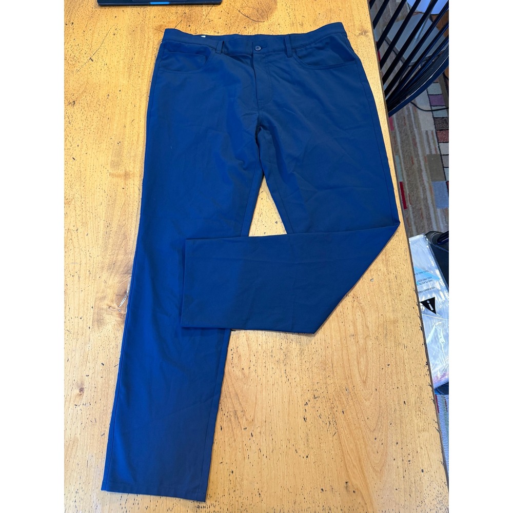 FootJoy Golf Pants 36/30 Navy Blue Performance Five Pocket Trousers Mens